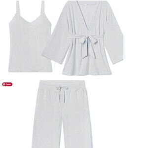 Lake Maternity DreamModal™ Kimono Three-Piece Set in Fog - Size M